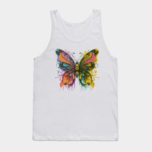 Butterfly Design Digital Painting Tank Top